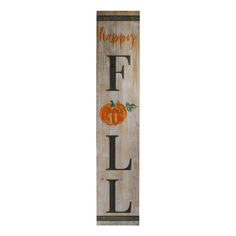 Northlight 48" Orange and Black Wooden "Happy Fall" Wall Sign, 1 of 4