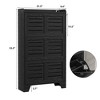Shoe Storage Cabinet with 3 Flip Drawers and 2 Side Hooks, Freestanding Shoe Organizer Storage for Entryway, Farmhouse Hidden Shoe Cabinet, Black - 2 of 4