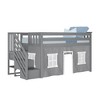 Max & Lily Twin Low Loft with Stairs and Curtains - 2 of 4