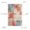 LunaLulinlk 5' x 7' Washable Non-Slip Area Rug Ivory Multi - 2 of 4