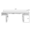 47.3" Modern Mirrored Coffee Table with Fluted Tempered Glass,Rectangular Glam Sofa Table for Living Room–The Pop Home - 4 of 4