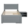 NicBex Twin/Full Bed Frame with Headboard,Platform Bed Frame with Drawer and 2 Shelves,No Box Spring Needed,Easy Assembly,Gray/White - 4 of 4