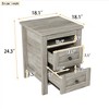 LIVAREEmlen 2-Drawer Farmhouse Wooden End Table with Well-proportioned Design, Wood Side Table with Storage Cabinet for Bedroom - 3 of 4