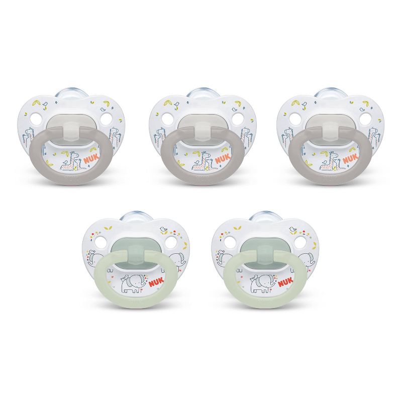 NUK Classic Pacifiers Value Pack 0-6 Months - Neutral - 5pk, 1 of 5