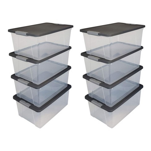 Clear Large Locking Storage Bins with Lids- 3 Pc.