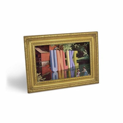 Fred Daily Shitshow by Wayne White, Bold Desk Art Featuring 15 Interchangeable Art Cards, Gold Frame, Express Your Mood, Decor with Attitude & Humor