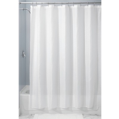iDESIGN Carlton Fabric Shower Curtain White