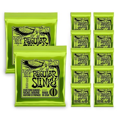 Ernie Ball 2221 Nickel Slinky Lime Guitar Strings - Buy 10, Get 2 Free