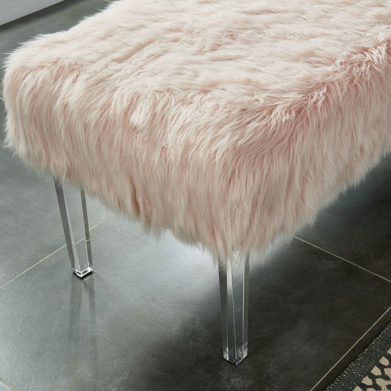 42&#34; Korbin Faux Fur Like Glam Bench - HOMES: Inside + Out, 3 of 5