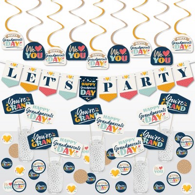 Big Dot of Happiness Happy Grandparents Day - Grandma & Grandpa Party Supplies Decoration Kit - Decor Galore Party Pack - 51 Pieces