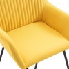 CLIHOME Modern Dining Chairs with Arms, Soft Upholstered Fabric Armchairs with Powder-Coated Steel Legs for Kitchen & Dining Room(Set of 2) - 2 of 4