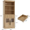 Nasitip 70" Kitchen Pantry Cabinet with Open Shelves, Fluted Drawer and Glass Doors, Wood Display Cabinet for Kitchen, Living Room - 3 of 4