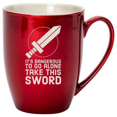 100 North Legendary Hero's 10 Ounce Cardinal Red Metallic Finish, Comfortably Fits Your Hands, New Bone China Coffee Tea Cup Mug, It's Dangerous To Go