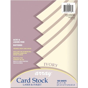 Array Card Stock Paper, 8-1/2 x 11 Inches, Ivory, Pack of 100 - 1 of 2