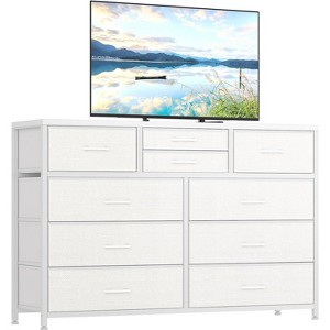 10-Drawer Dual-Purpose Dresser & TV Stand – Entertainment Center for 55" TVs, Storage Organizer for Bedroom/Living Room/Entryway - 1 of 4