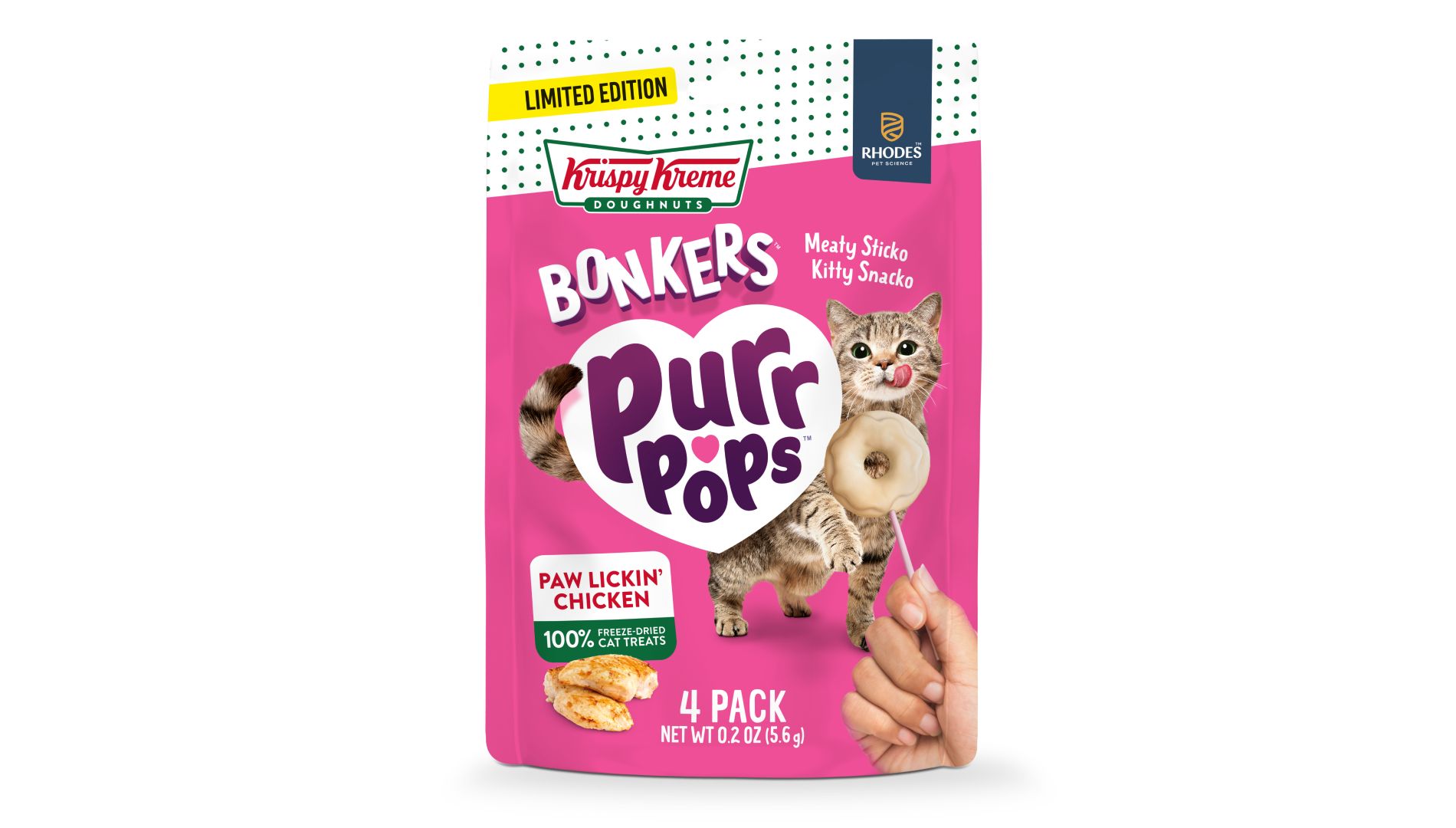 Bonkers Purrpops Krispy Kreme Chicken Flavor Lickable Cat Treats - 4ct