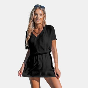 Women's Tie-Waist V-Neck Cover-Up Dress - Cupshe - 1 of 4