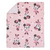 NoJo Disney Minnie Mouse Pink, White and Black Bows Super Soft Cuddly Plush Baby Blanket - 2 of 4