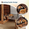 32" Dog Crate Furniture with Rotating Feeder, Wooden Crate End Table with 2 Doors, Heavy Duty Indoor Kennel Cage for Small to Medium Dogs - 2 of 4