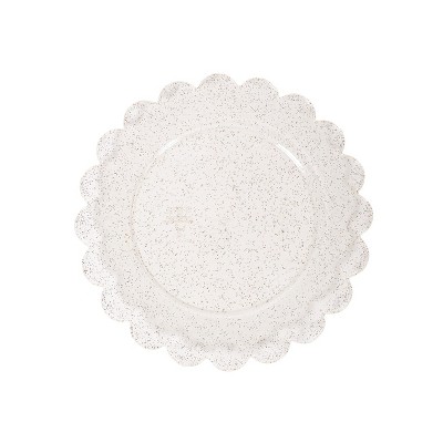 8ct Scalloped Snack Paper Plates Gold Glitter - Spritz™