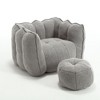 NicBex Chenille Bean Bag Chair with Footstool and High Resilient Foam,Lazy Sofa Chair with Armrests,Modern Lounge Chair for Living Room - 4 of 4