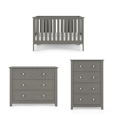 Child Craft Atwood Euro 3-Piece Nursery Set with 3-in-1 Convertible Crib, Dresser, and Chest