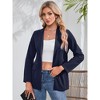 Casual Blazer Jackets for Women Long Sleeve Open Front Button Work Office Suit Jacket with Pockets - 3 of 4