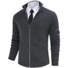 Men's Full Zip Sweater Fleece Pullover Casual Cardigan Jacket Knitted Thermal with Pockets - image 2 of 4