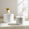 VYNXARIA White Nested Table Set - 2 Pieces MDF Coffee Tables for Living Room & Lounge - 3 of 4