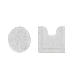Lux Premium 100% Cotton Tufted Solid Reversible 2 Piece Bath Rug Set – Ultra-Soft, Water-Absorbent, Durable, Machine Washable Bathroom Rug - 1 of 4