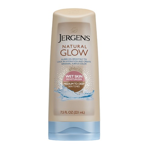 Jergens Natural Glow Wet Skin Moisturizer, In-shower Self Tanner Body Lotion,  Medium To Tan Tone - 7.5 Fl Oz : Target