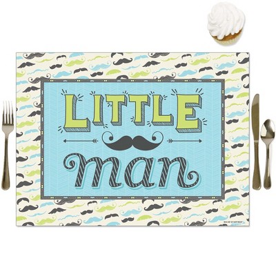 Big Dot of Happiness Dashing Little Man Mustache Party - Party Table Decorations - Baby Shower or Birthday Party Placemats - Set of 16