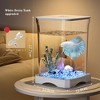 Mini Desktop Rectangular Fish Tank, Aquarium Starter Kit,With Top Feeding Hole & Built-in Bottom Light Tabletop Decoration For Betta Fish - 2 of 4