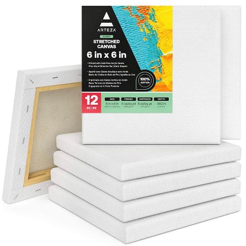 Arteza Canvas Panels, White, 8x10, Blank Canvas Boards for