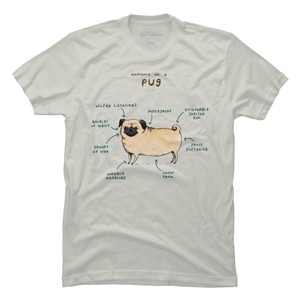 Men's Design By Humans Anatomy of a Pug By SophieCorrigan T-Shirt - 1 of 3