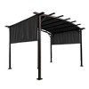 12 x 9 Ft Outdoor Pergola Patio Gazebo,Retractable Shade Canopy,Steel  Frame Grape Gazebo,Sunshelter Pergola for Gardens,Terraces - 2 of 4
