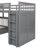 NicBex Twin-Twin over Full Loft Bed Triple Pine Bed Frame with Wardrobe, Drawers, Storage Stairs and Guardrail, No Box Spring Required - 4 of 4