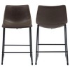Skran Armless Counter Height Stools Set of 2, Barstools with Backs and Metal Legs - 2 of 4