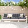 vidaXL Patio Lounge Set Furniture – Solid Pine Wood, White, 3 Piece Conversation Set for Garden, Patio, or Terrace - 2 of 4