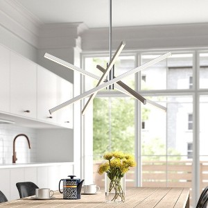 Rennnsan Mirove 27" W 4 -Light Aluminum LED Modern Sputnik Chandelier in Black & Chrome & Gold - 1 of 4