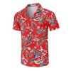 BLUEMING Men's Hawaiian Shirt Short Sleeve Floral Button Down Shirts Hot Holiday Beach Shirts - 2 of 4