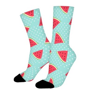 Watermelon Women Printed Crew Socks Funny Funky Socks Soft Polyester Novelty Gifts for Artists Men - 1 of 1