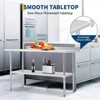 Stainless Steel Work Table with Backsplash, Heavy Duty Commercial Prep Table, NSF Certified Workstation for Restaurant Kitchen, Bakery - 2 of 4