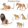 6-Piece Realistic Lion Family Figurine Set, 2-5 Inch Jungle Animal Toys with Cubs for Education and Cake Decor - 2 of 4