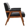 Christaf contemporary-special Vegan Leather Armchair  Solid Wood Legs | ARTFUL LIVING DESIGN - 3 of 4