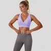 Anna-Kaci Active Women's Crossover V-Neck Sports Bra with Wide Straps and Stretch Support Band - 2 of 4