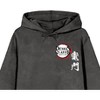 Demon Slayer Tanjiro Character Art Men’s Charcoal Mineral Wash Long Sleeve Hooded Sweatshirt - 2 of 4