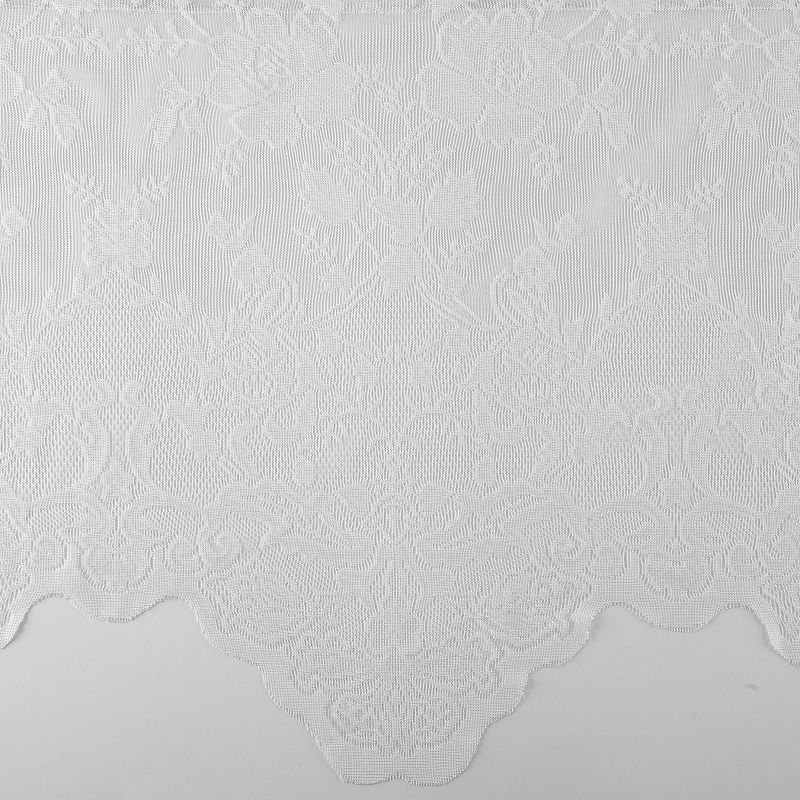 Set of 2 (24&#34;x58&#34;) Alison Floral Lace Sheer Rod Pocket Kitchen Curtain Tier Pair  White - No. 918, 6 of 10