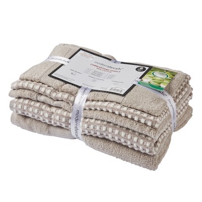 Flax Cotton Jacquard Hand and Washcloth Towel Set