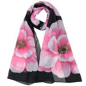 Alilang Floral Print Chiffon Scarf Lightweight Sheer Shawl Wraps Scarves for Women 19.69 x 63 inches - 1 of 4
